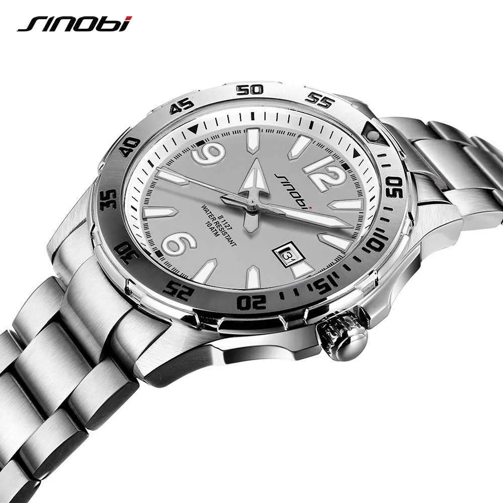Sinobi 10bar étanche montre pour hommes plongée sport montres-bracelets Date automatique Top marque de luxe hommes lumineux Genève montre à Quartz Q0524