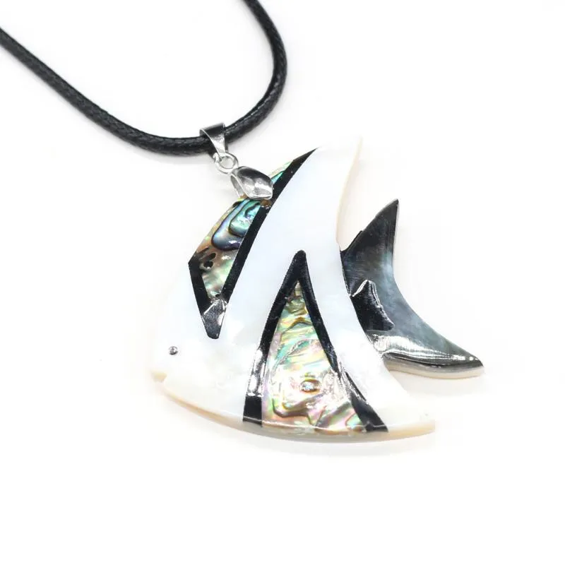 Pendant Necklaces Natural Shell Cute Fish Necklace Fashion Jewelry Mother Of Pearl Leather Rope For Women Men Gift244C