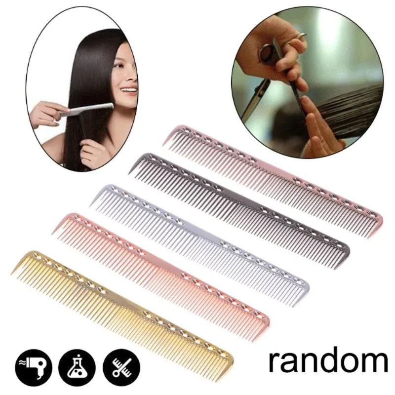 Durable Space Aluminum Hairdressing Cut Comb Anti Static Haircut Comb for Salon Barber Hair Beauty Tool297u