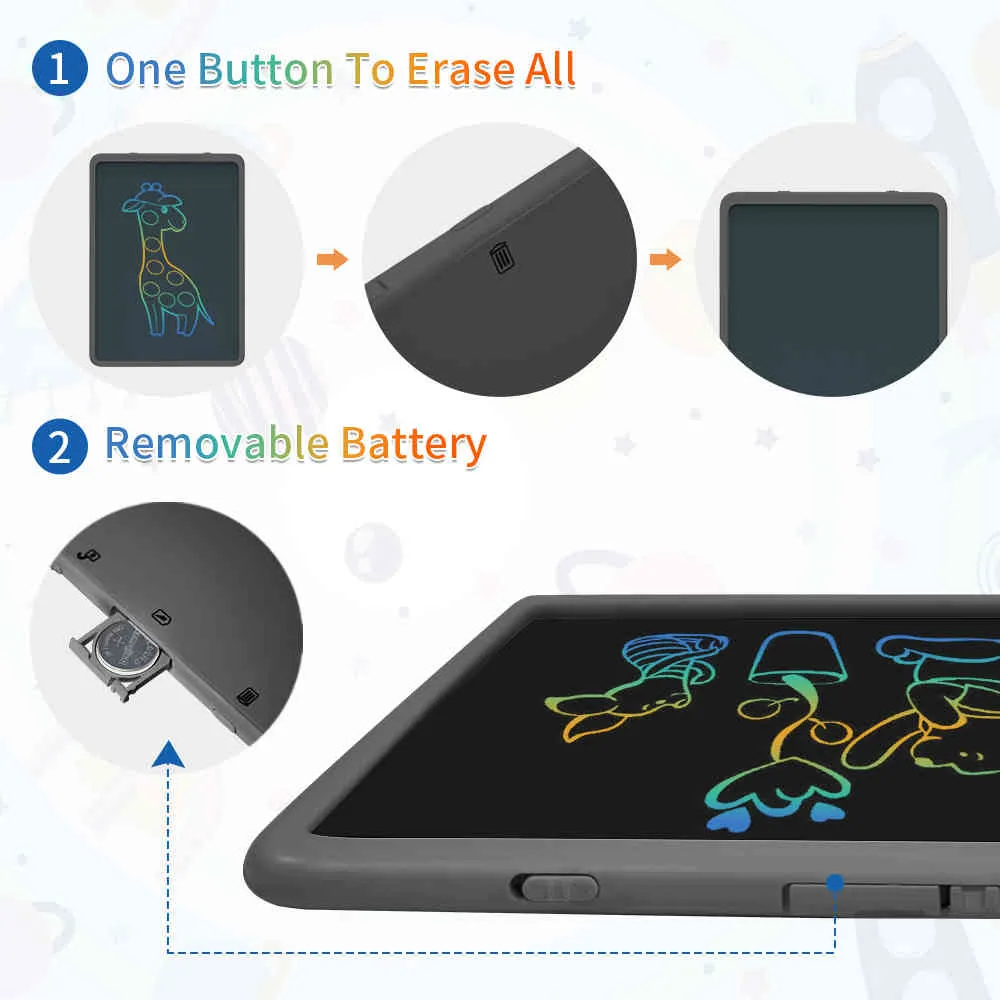 Enotepad 11inch LCD escrita desenho Digital Erasable Tração Pad / placa Crianças Eletrônica Gráficos Tablet