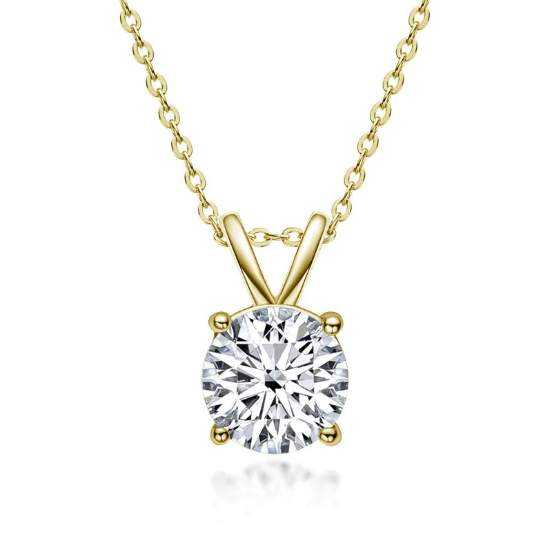 OEVAS Real e Moissanite Collane con ciondolo le donne Top Quality 100% 925 Sterling Silver Sparkling Party Jewelry