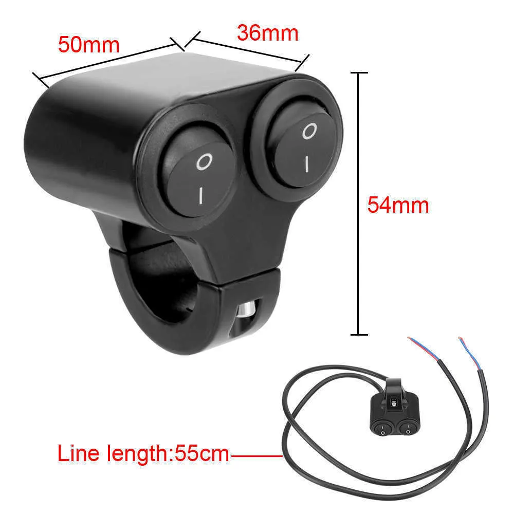 Anahtar Hoparlör Araba Flaşör 12 V Far Anahtarı Çift Düğme Kontrol Alüminyum Alaşım Motosiklet Gidon 7 / 8in 22mm