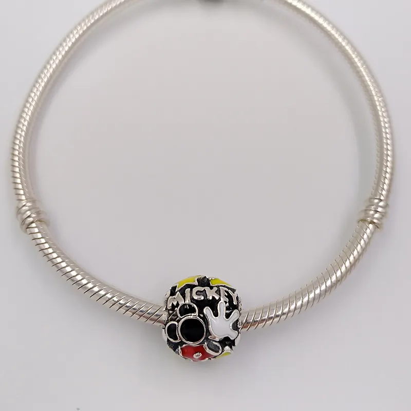 Kit de fabrication de bijoux indépendants en argent sterling 925 pandora Disny miky mouse miky mania bracelets à breloques colliers initiaux pour femmes chaîne perlée bracelet bricolage 7501055880561P