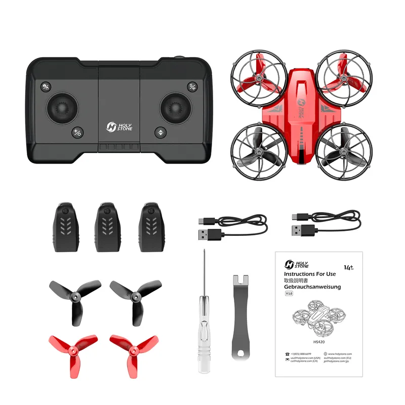 Holy Stone HS420 Mini Drohne mit HD -FPV -Kamera für Kinder Erwachsene Anfänger Tasche RC Quadcopter 3 Batterien zum Start 2202168591380