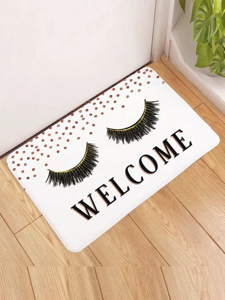 Sholisa Anti Slip Bath Mat Badrumsmatta matta 3D Tryckt Beauty Eye Eyelash Water Absorption Badrumsmatta Mattan vardagsrum 200923