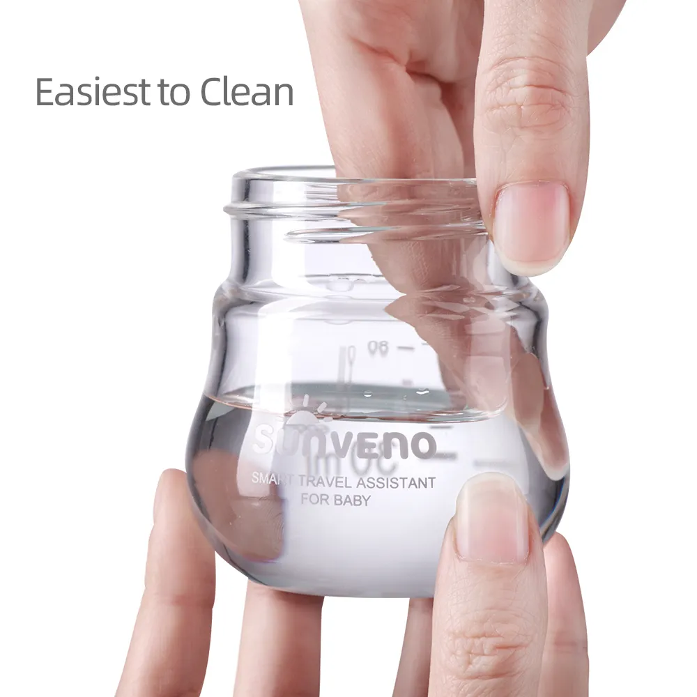 Sunveno Biberon Nouveau-né Biberon Biberon Allaitement Design Anti-étouffement - Verre, Sans BPA, 80 ml, 2,5 oz, 0-3 mois 210226