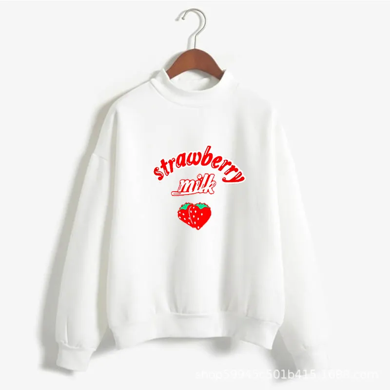 Harajuku Kawaii Erdbeere Hoodie Sweatshirt Frauen Koreanische Mode Sweatshirts süße süße Schulmädchen Streetwear 201212