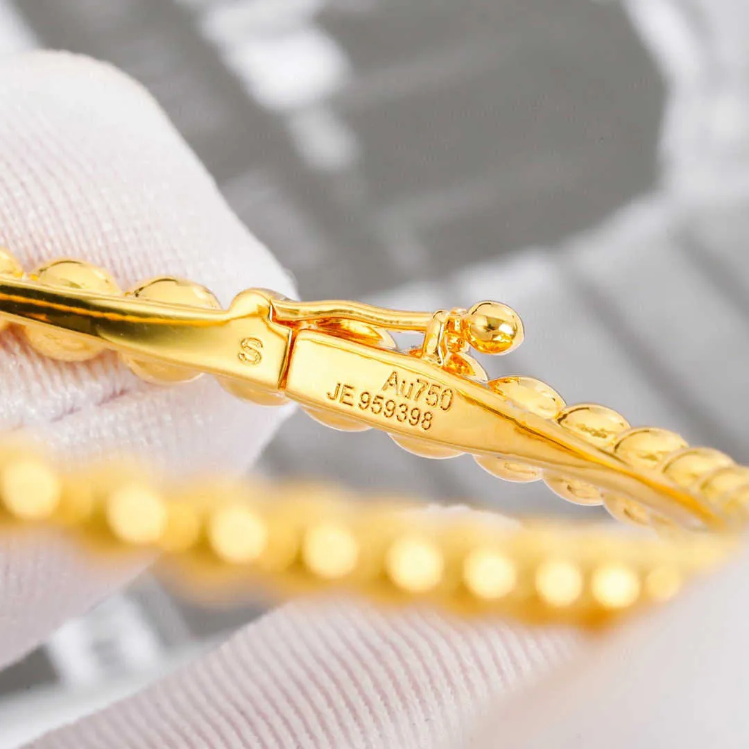 2022 Top Brand Pure 925 Sterling Silver Jewelry Luxury Brand Rose Gold Beads Bangle Wedding Jewelry Around Classic Bangle1953885