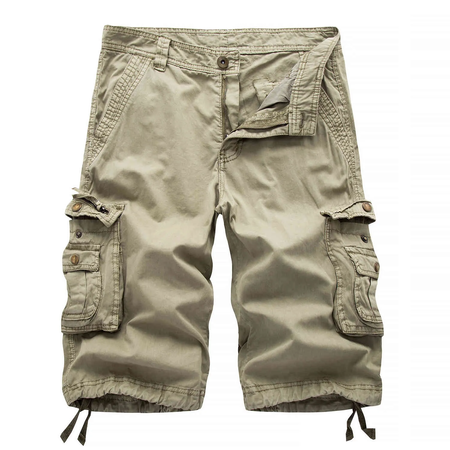 8 kleuren plus size 29-48 merk zomer camouflage losse vracht shorts mannen camo korte broek Homme geen riem