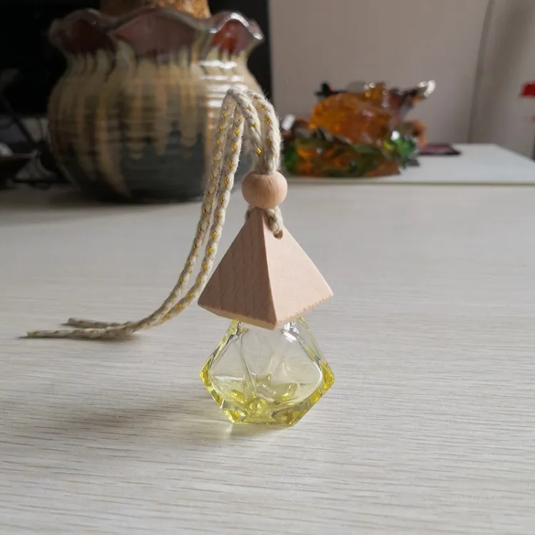 Diamond auto Parfum fles hanger lege fles luchtverfrissing parfum geur diffuser lege glazen fles draagbare hanger T2I52123