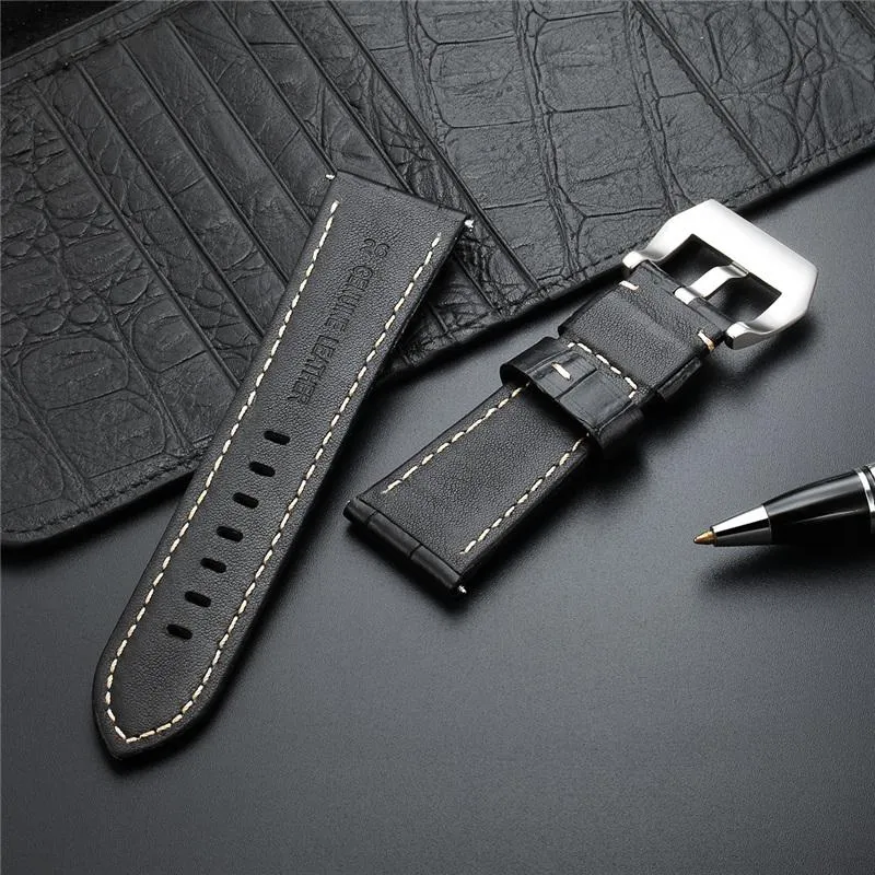 Watch Bands Bamboo Pattern Genuine Leather Watchbands Accessories Stainless Steel Buckle High Quality Replacement Watches Straps3043