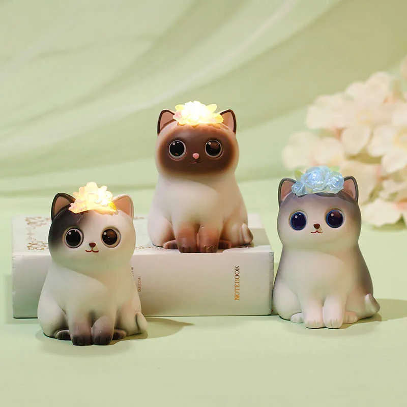 Fairy Kawaii Cat Figurine Ozdoby żywiczne Crafts Blind Box na Walentynki Dekoracja przyjęcia Dekoracja Dekoracja Dekora