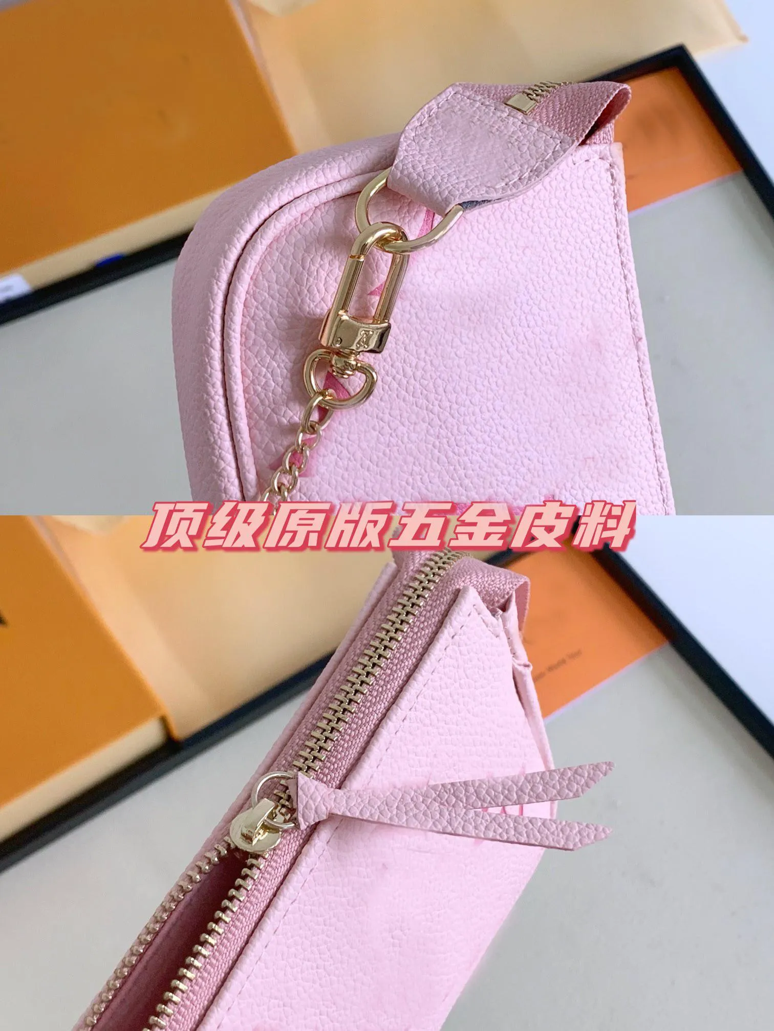 Latest Gradient Crossbody Chain Bag Mini Pochette Accessoires Fresh Coin Purse Women Depicted Wallet Empreinte Soft Grain Leather 251q