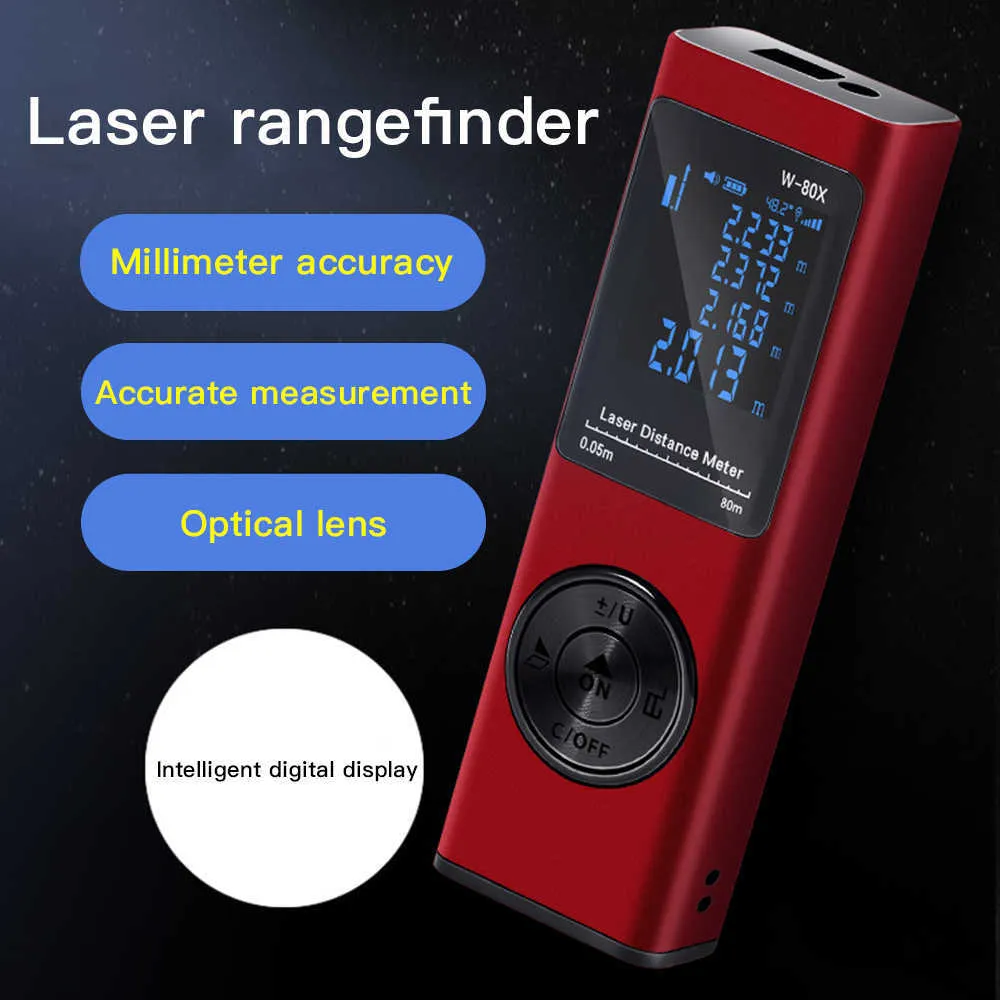 80m laser afstandsmeter afstandsmeter meetlint 40 m digitaal met hoek 210728