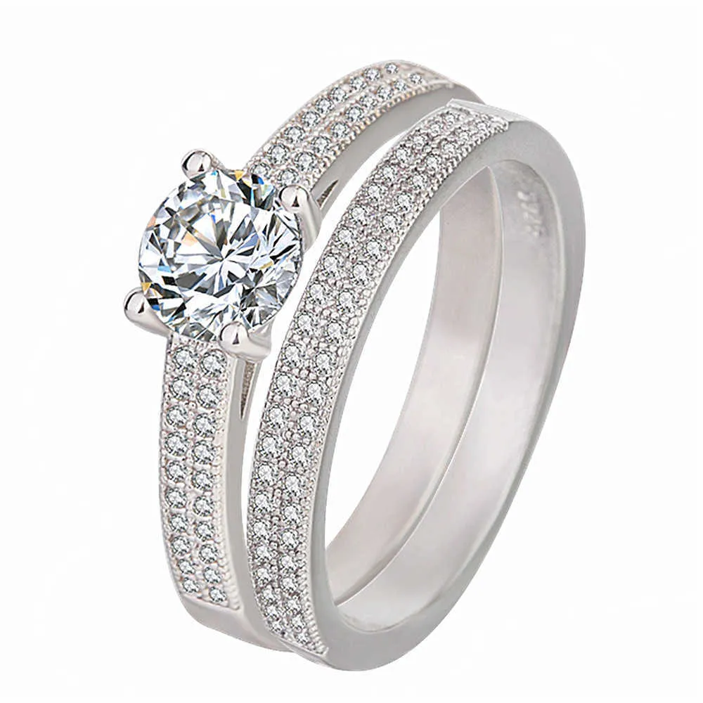 Anelli da donna Anello intarsiato con gioielli in cristallo, anello festa di fidanzamento placcato in oro K Cluster stili di band femminili