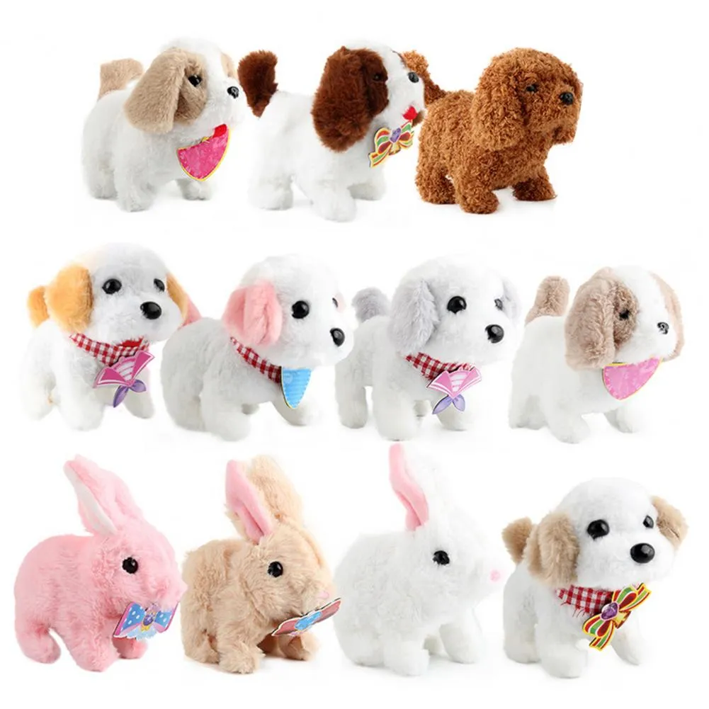 Poupée électrique en peluche pour animaux de compagnie, jouet de Simulation mignon, chiot, Robot intelligent marchant, jouets interactifs pour enfants