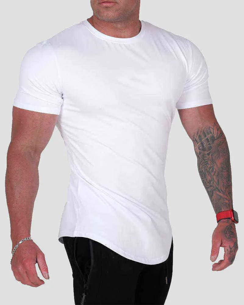 Hommes T-shirt été T-shirt hommes Fitness entraînement décontracté Streetwear T-shirt de gymnastique décontracté musculation coton T-shirt hauts G1222