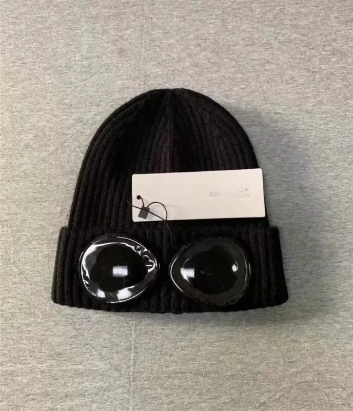 Thick Beanies with Sun Glasses Outdoor Cotton Knitted Men Mask Casual Male Skull Caps Hats Black Grey