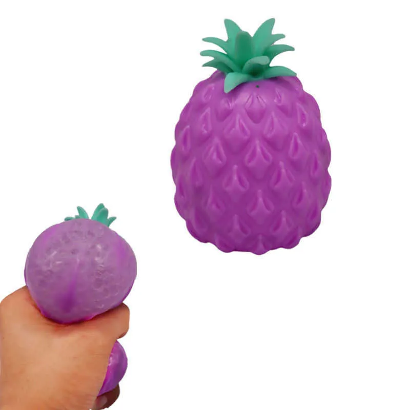 Ananas Vent Ball Decompressie Speelgoed Fidget Grappige TRP Squish Squeeze Stressbal Ballon Kinderen TPR Angst Stress Relief Autism SqueEzy Toy G58MXXY