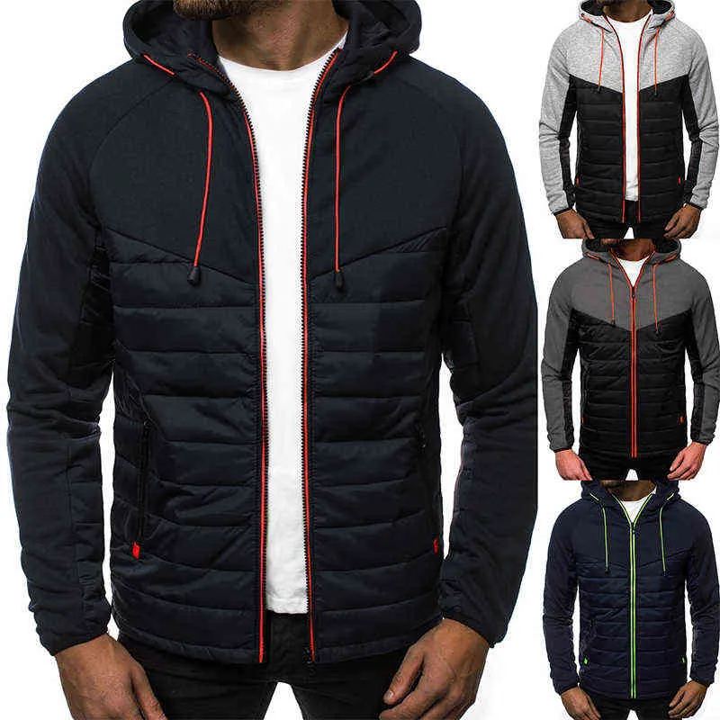 Mäns vinter hoody jacka bomullsblandning vattentät outwear man casual varm överrock vindbrytare tjockna man kläder 211214