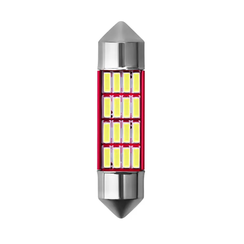 Carro Festoon Light C5W C10W 4014 12SMD Auto Bulbo Canbus Car Interior Cúpula Luz Light Light Placa Sem Erro Branco 31/36 / 39 / 41mm