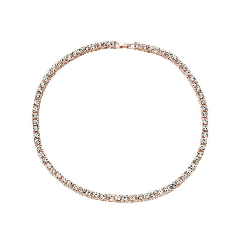 5mm alloy diamond tennis chain hip hop jewelry single row chain8895371