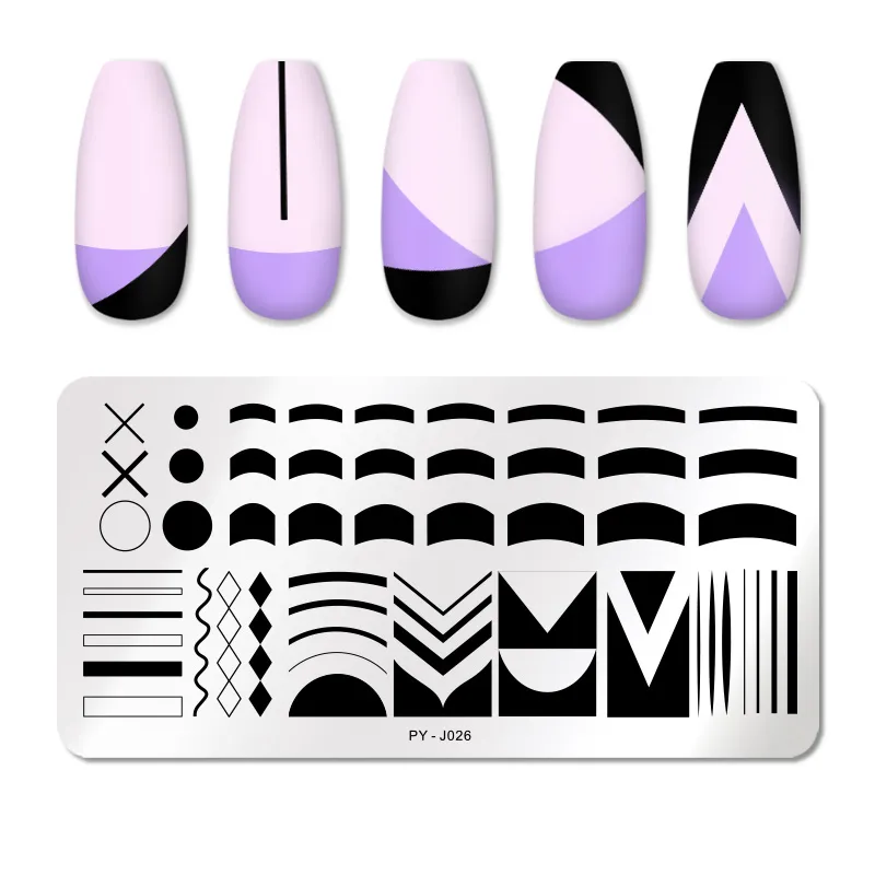 QualityPICT YOU Leaf Flowers Nail Stamping Plates Plants Geometry Animals Leaves Lavender French Nail Art Plate Stencil Stainless Steel