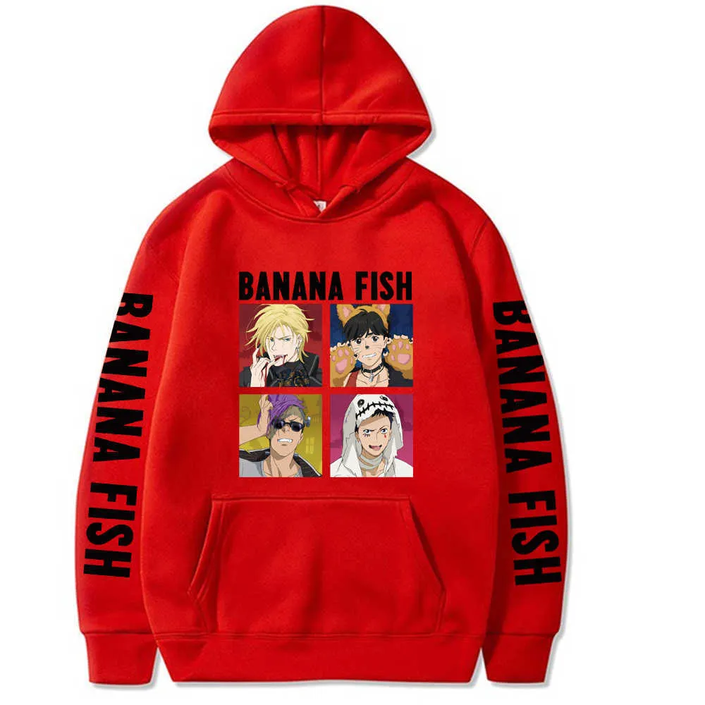 Banana Fish Hoodie Harajuku Streetwear Sweatshirt Hip Hop Uniex Tücher Y0804