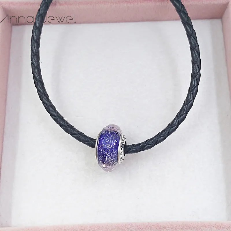 Braccialetti con ciondoli fai-da-te ﾠgioielli pandora murano distanziatore creazione di braccialetti braccialetti viola sfaccettato vetro distanziatore donna uomo regali di compleanno festa di nozze 791663