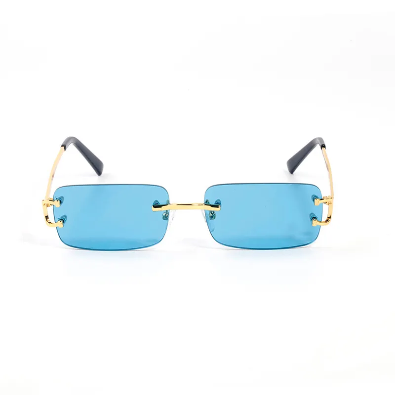 2022 Clear Frame Solglasögon Vintage Gold Solglasögon Kvinnor Män varumärke Design Summer Shades Colored Lenses Alloy Glasses Ny ankomst 340Z