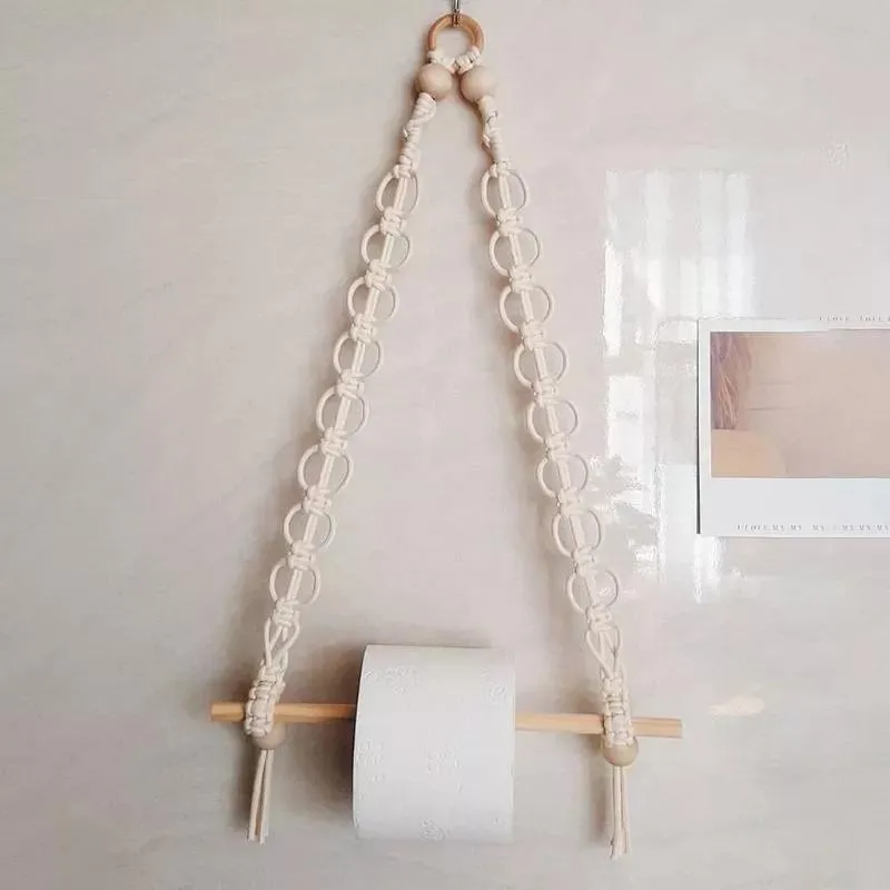 2шт скандинавский макраме настенный деревянный держатель для туалетной бумаги вешалка для полотенец Decor262o