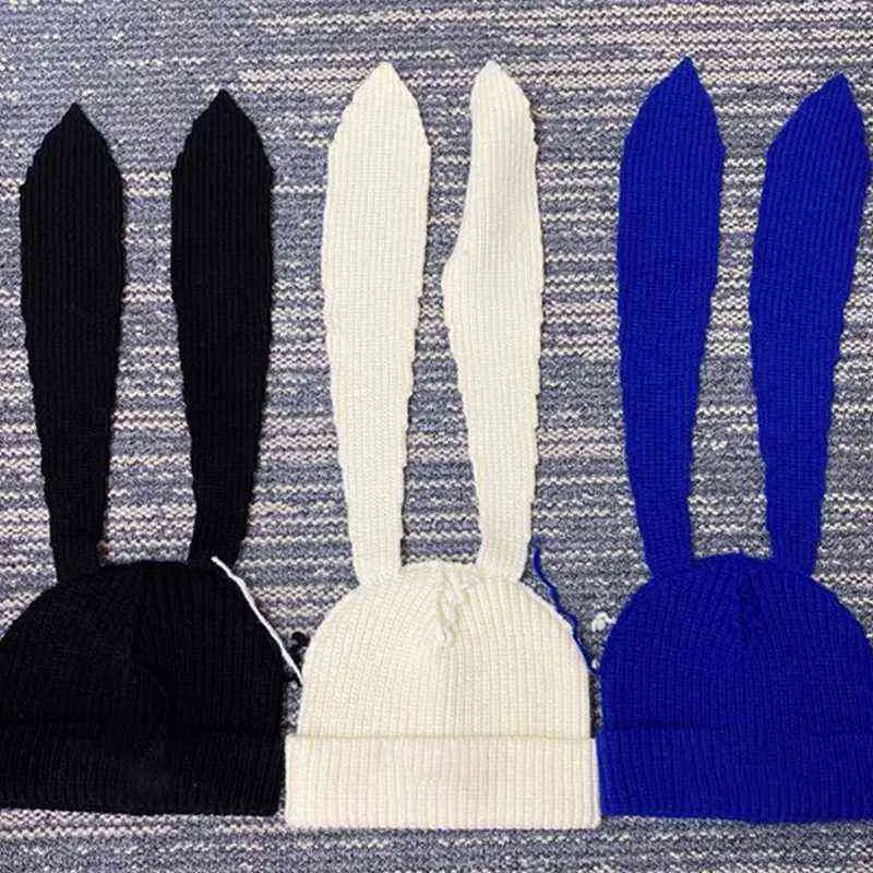 Pasen Bunny Hat konijn oren kostuum grappig feest gunsten hoeden paasdecoraties dikker gebreide petten voor vrouwen winter 2201132890694244005