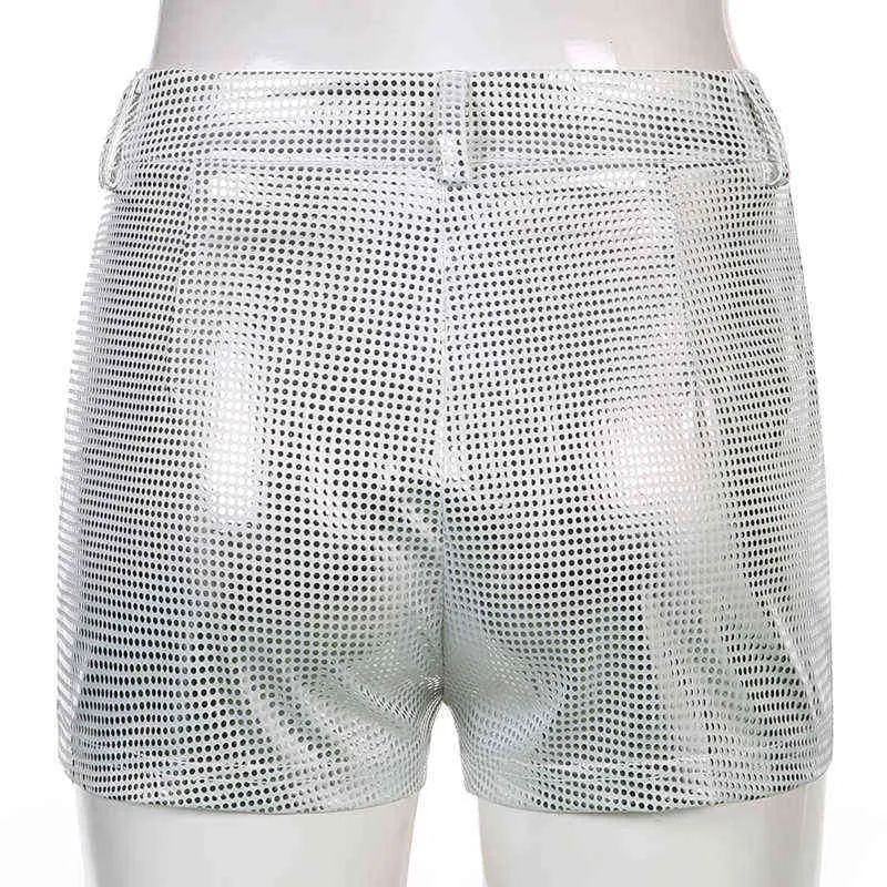 BIIKPIIK Mid Waist Sexy Bodycon Women Shorts 2022 New Spring Shiny Fashion Female Shorts Punk Style Club Partywear Short Bottoms Y220311