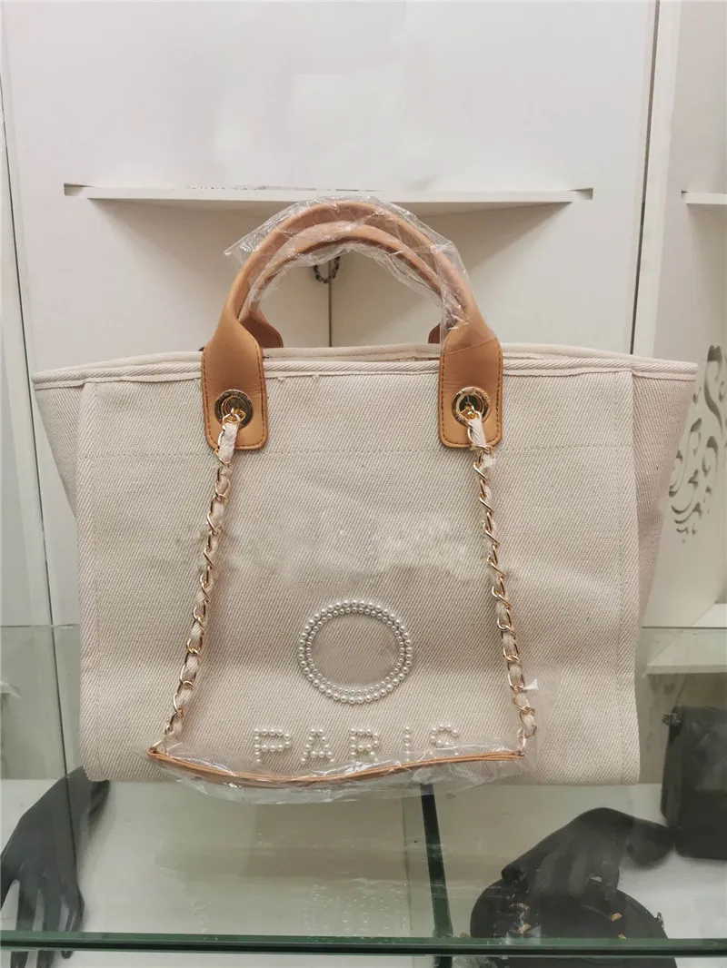 Diseñador de lujo Deauville Pearl Shopping tote grande Shopping Woman New Fashion Totes A66941 Tamaño: 38 * 29 * 20 CM