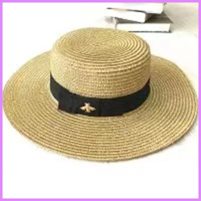 バケツハット女性デザイナーキャップメンズ野球帽の夏の屋外のカスケットビーチ麦わら帽子ビービッグブリム帽子を装着する3789318