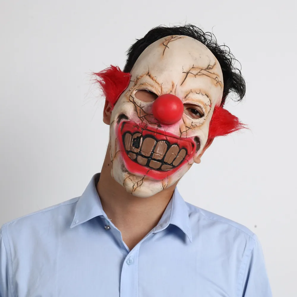 Horror Halloween Mask Latex Full Maschera da clown dall'aspetto orribile Halloween Party T200622