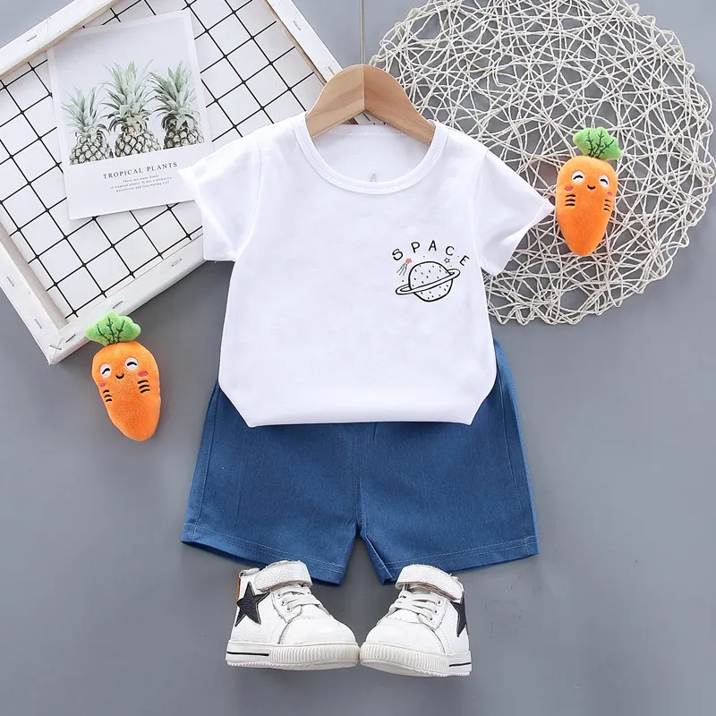 Baby Kleidung Sets Sommer Baby Jungen Kleidung Säuglings Baumwolle Casual Jungen Graffiti Tops T-shirt Hosen Outfits Kinder Kleidung 2102267512656