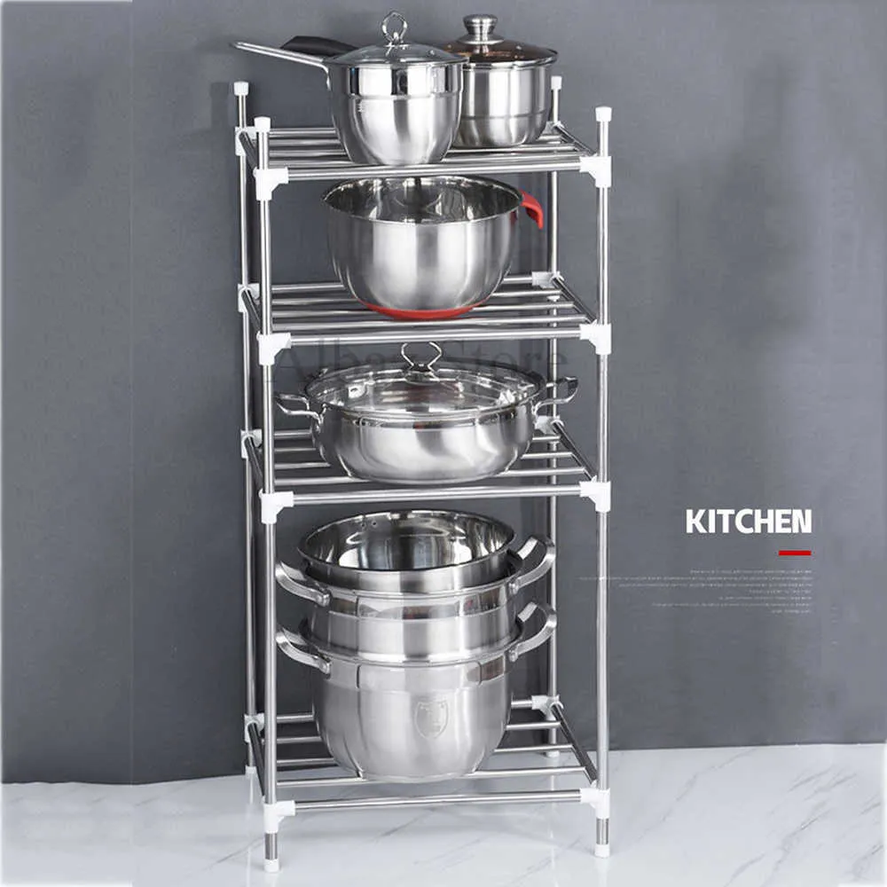 Kitchen Organizer Racks Floor Pot Washbasin Storage Basin Kitchenware Accessories Shelf 210705