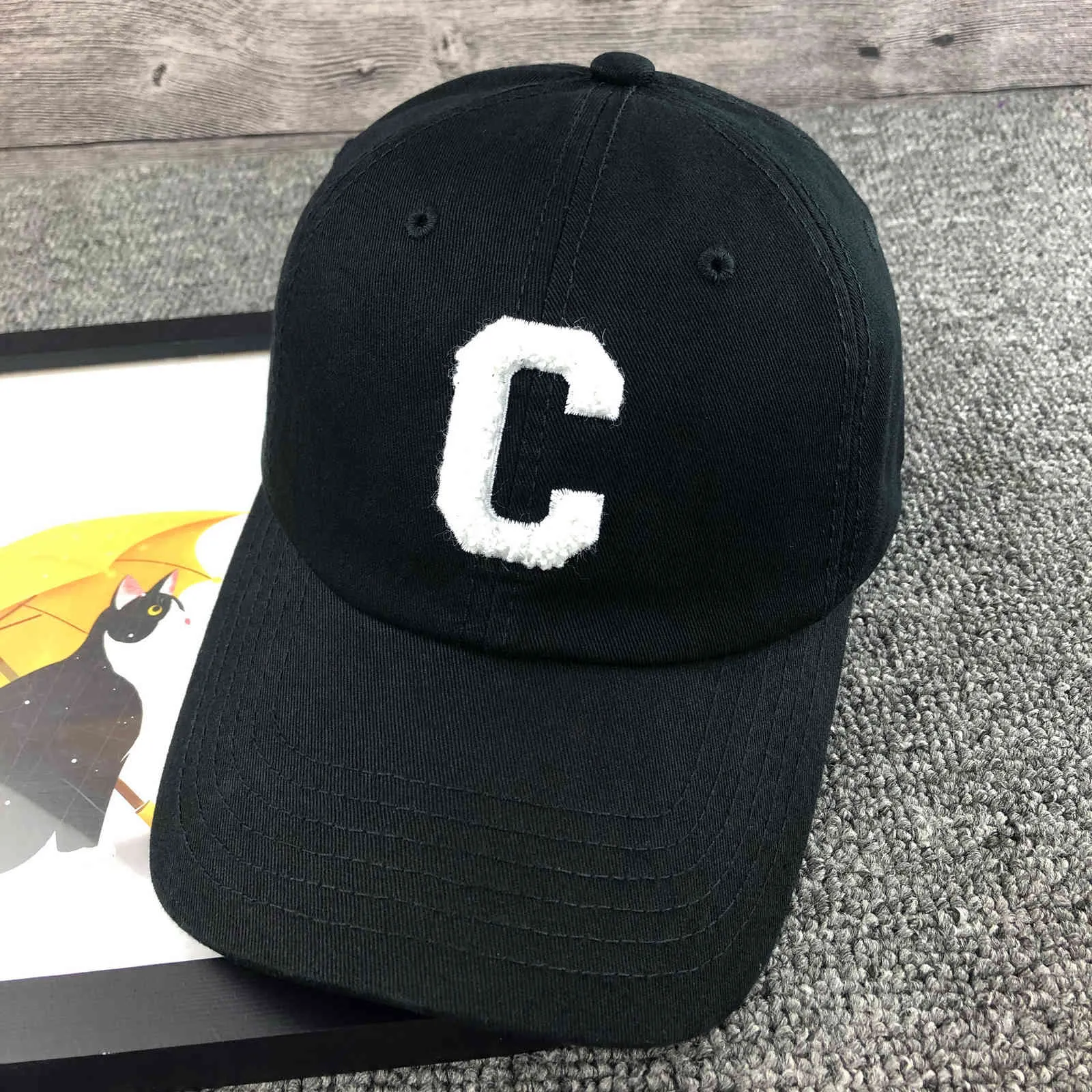 Yang Milisa Zhao Lusi dezelfde Koreaanse grote letter c Baseball Fashion Casual Soft Top Sunshade Cap8756439