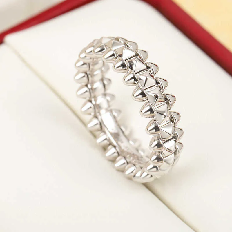 Marca superior, joyería de plata de ley 925 pura, anillos Punk para hombres y mujeres, anillos de plata Rock Hip-hop, anillos de compromiso geométricos 232n