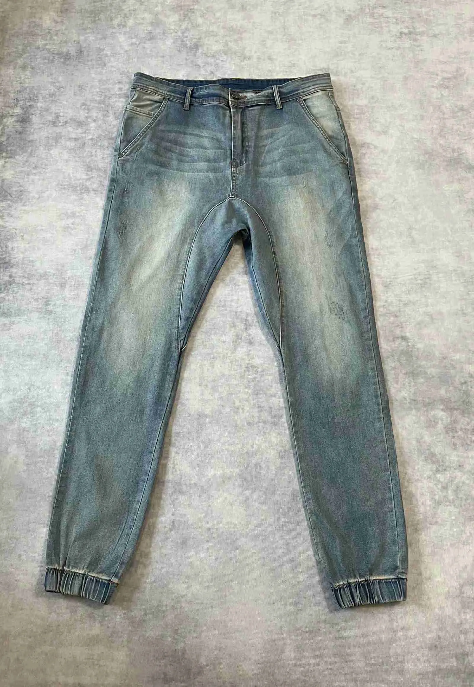 Mäns Jeans 21s Ins Manager Samma Hip Hop Rapper Basic Vintage Washed Benged Jeans