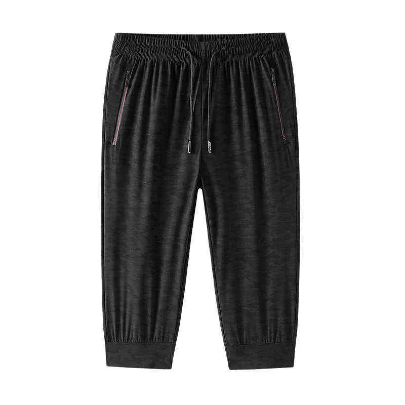 Extra stor storlek 9xl 8xl sommar tunna is silke beskärda sport shorts män lösa högsträcka casual byxor snabba torra män joggare h1210