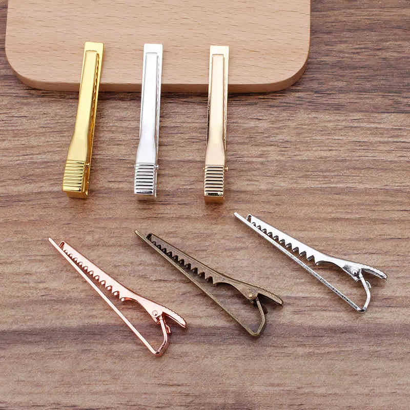 55x5mm Color Plt Necktie Tie Clip Plain Clasp Bars Pins Clips for Men's Formal Dress Shirt Wedding Ceremony Findings DIY