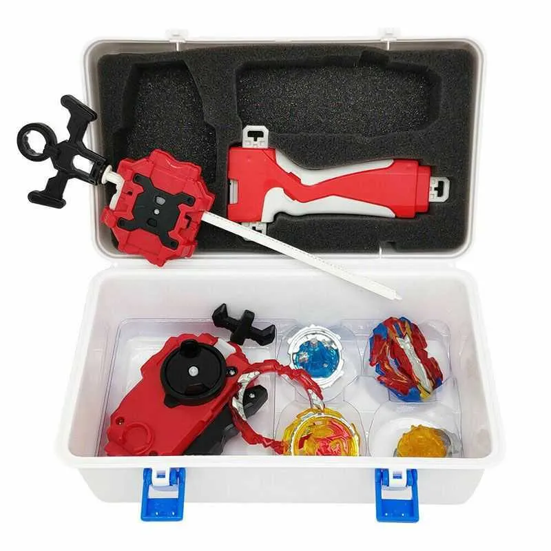 8x Burst Sparking Launcher Grip Set B-120 B-129 B-146 B-117 Spinning Top Metal Fury Gyroscope Portable Storage Box Toys