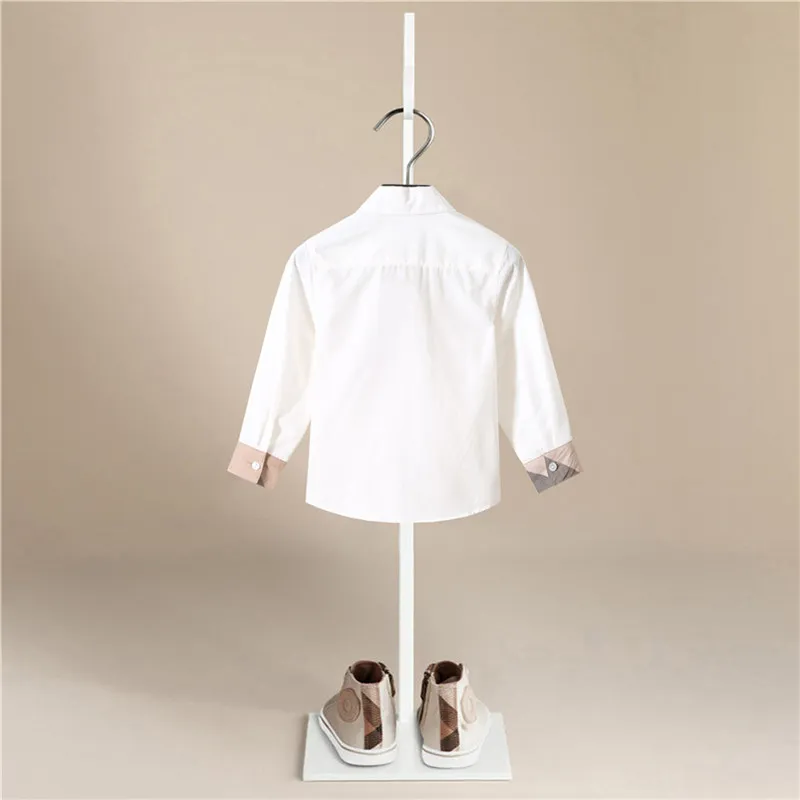 Printemps et automne enfant à manches longues Plaids chemises blanches enfant enfants garçons fille unisexe chemise à carreaux hauts Blouse vêtements décontractés 210306