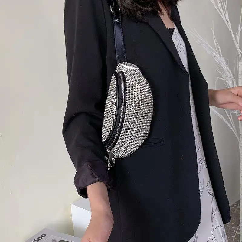 Sacs de taille de luxe Fanny Pack pour femmes sac marque concepteur strass cuir paillettes femmes ceinture Bum poitrine 2021265T