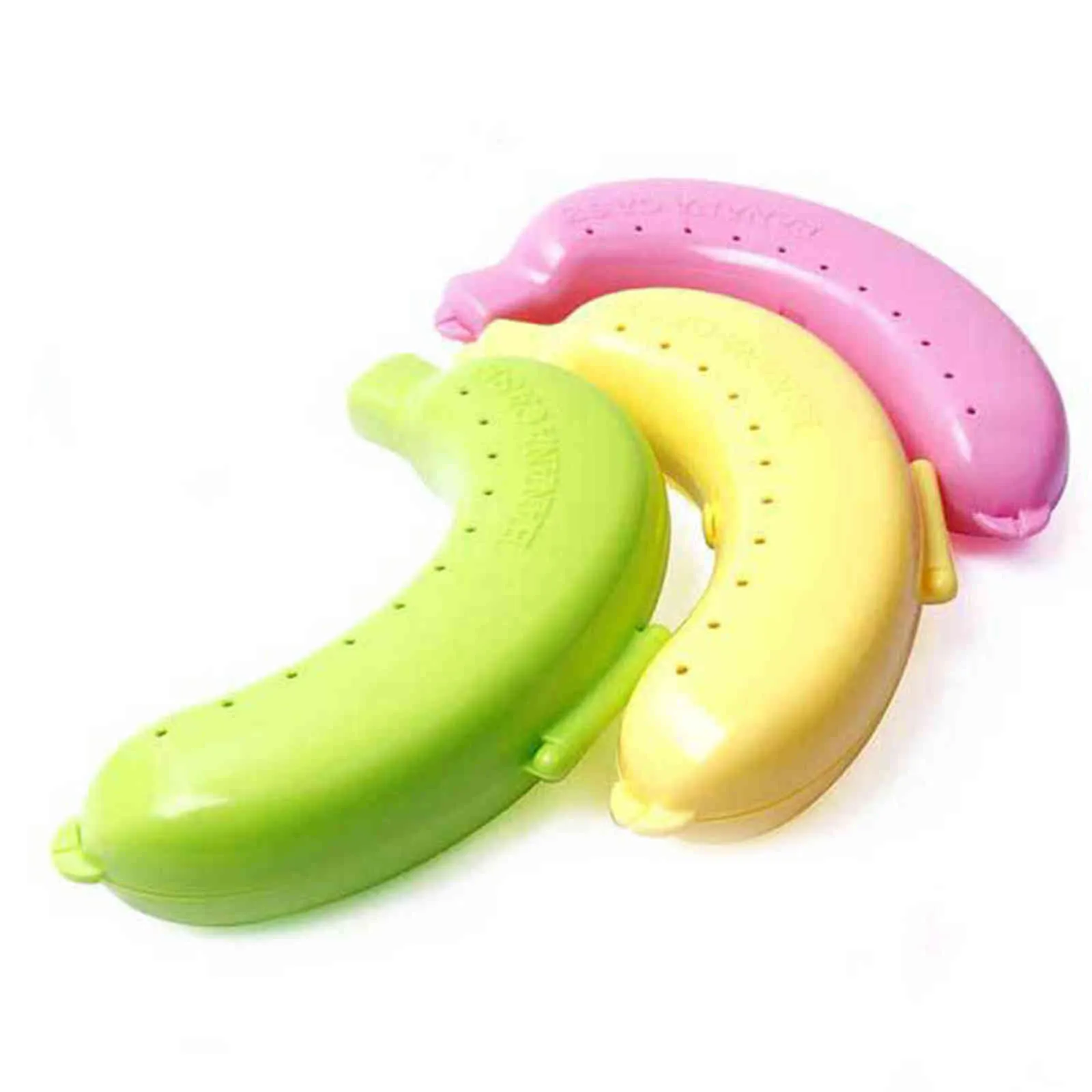 Nouveau qualifié mignon 3 couleurs fruits banane protecteur support de la boîte étui déjeuner conteneur stockage pour enfants protéger étui à fruits