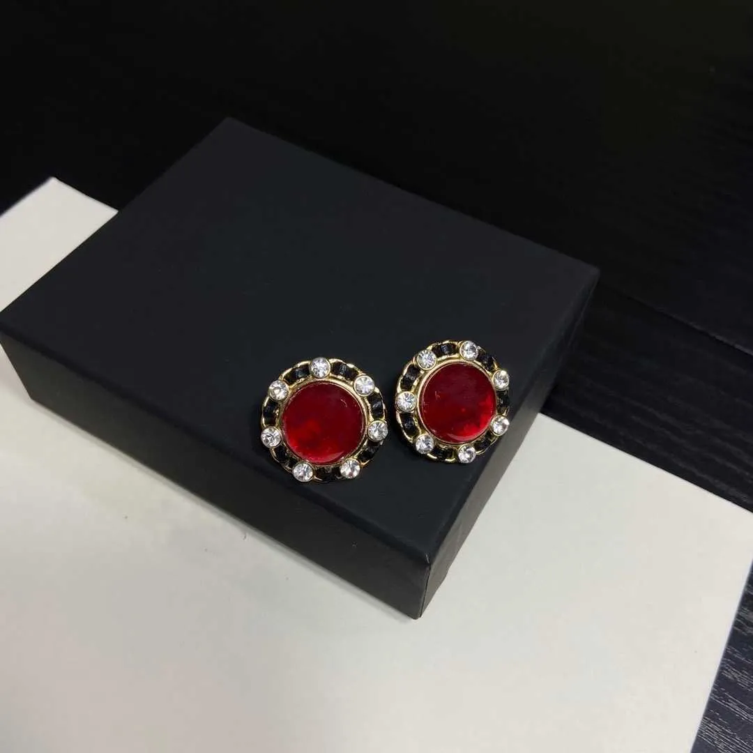 Marka moda perłowa biżuteria złota kolczyki kolorowe Paris unikalny okrągłe żywica czerwona design data najlepsza przyjęcie weselne Fine Luksusowe marka1337359