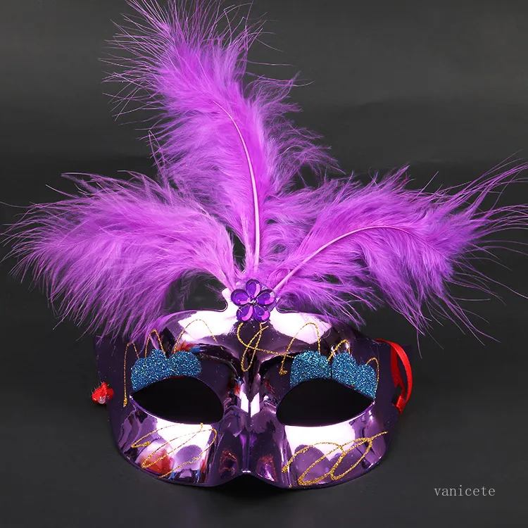 Feather Party Masks bar mascherata da ballo Maschera Maschera di Halloween giocattoli bambini in plastica i T2I52348