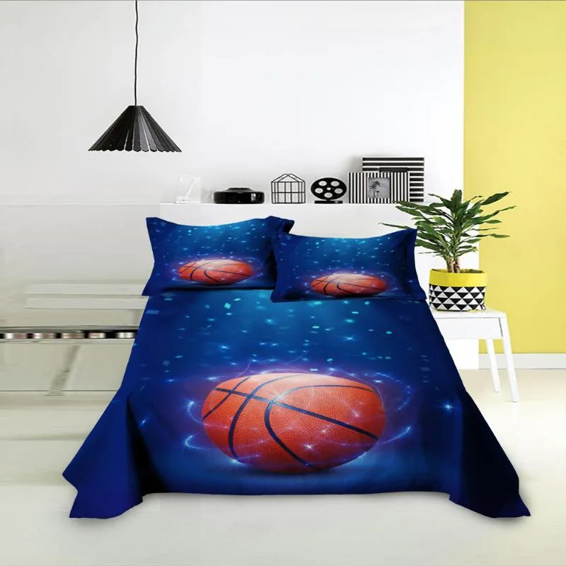 Ark sätter färgglada fotbollsmönster singel kung queen size basket lakan hem textil madrass platt sabanas241k